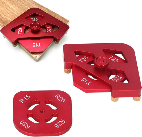 Ylwxzenith Set R15 R30, T15 Aluminium Alloy Router Template for Woodworking, Round Corner Radius Jig Tool Kit, Quick