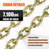 TKK G80 Transport Binder Chain, 3/8 Inch x 8 Foot Heavy Duty Chain for Transporting and Towing Equipment