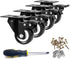 Caster Wheels Set of 4 Heavy Duty 2 Inch Locking Casters, Swivel with Brake, Non-Marking Black Castor Wheels