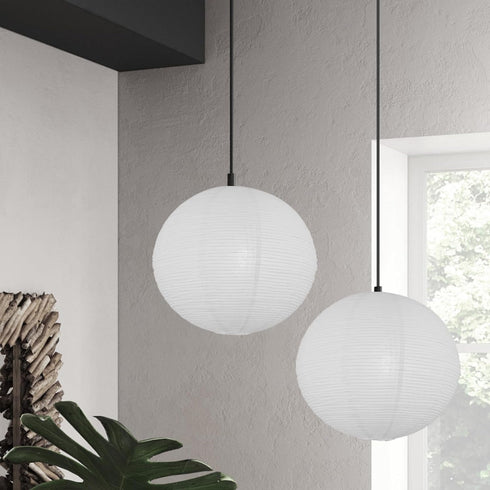 WOLEILEJIN set 2, 12"x12'' White Round Paper Lantern Lampshades of Small Paper Lanterns Pendant Light Shades, Chinese