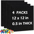 DOLLAR BOSS Felt Cork Board Tiles, 4 Packs 12" x 12" 1/2" Thick Self-Adhesive Acoustic Panels with 40 Pushpins