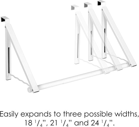 HOLDN’ STORAGE Foldable Over The Door Hanger Rack for Hanging Towels, Coats & Clothes - Hooks for Bedroom, Washroom,