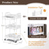 Rolling Utility Cart with Drawer, 3 Tier Storage Organizer with Lockable Wheels for Kitchen, Bathroom, Office