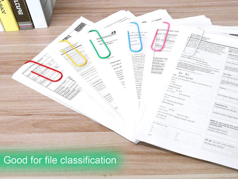 Coideal Super Large Colored Paperclips, 30 Pack 4 Inch Jumbo Vinyl Coated Clips for Office (10 cm)