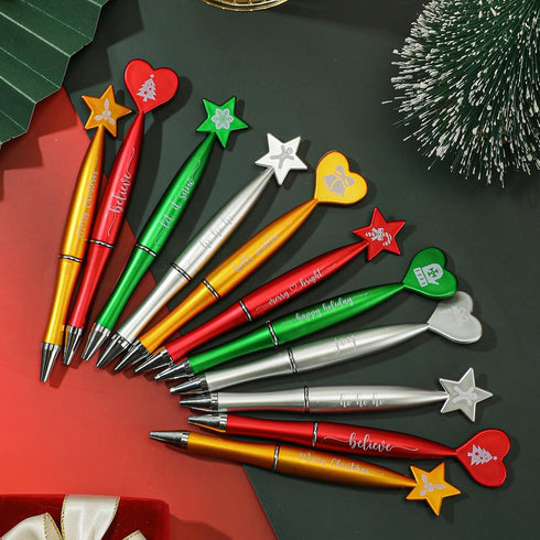 Christmas Ballpoint Pens Bulk, 64 Pcs with Inspirational Quotes, Candycane, Gingerbread, Snowflake for Office Supplies