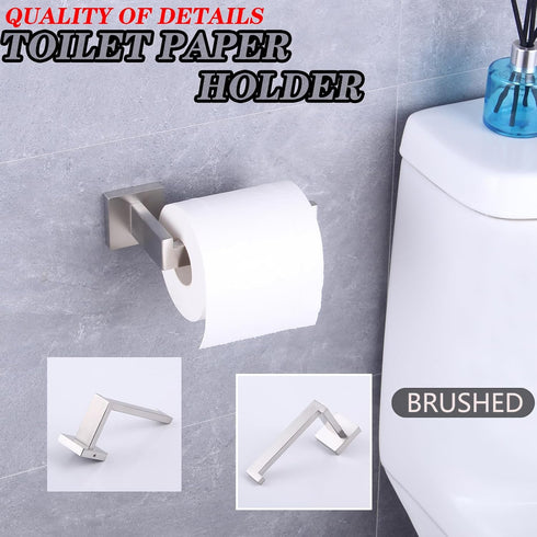 FG1605-LS GERZWY Toilet Paper Holder Paper Towel Dispenser Tissue Roll Hanger Wall Mounted Brushed Stainless Steel