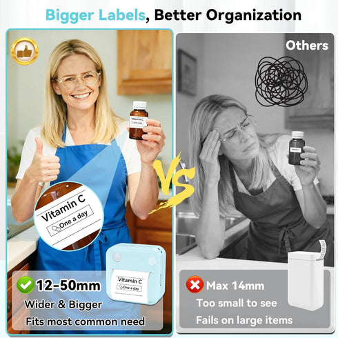 lopevi Label Maker Machine Portable Label Printer with Multiple Templates Wireless BT Label Maker for Home Office