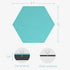 Navaris Hexagon Felt Board Tiles, Set of 12 Memo Bulletin Boards with Push Pins and Double-Sided Tape 5.9" x 6.7" -