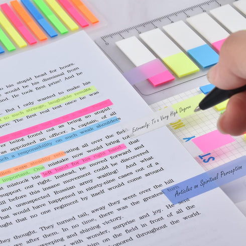BAYTORY 960 Sheets Transparent Sticky Index Tabs, Clear Sticky Notes Long Page Book Markers for Book Annotation