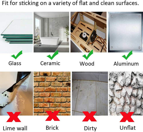 Self Stick Hook Loop Fasteners, 1.5 x 2.4 Inch, 16 Sets Double Sided Wall Hanging Strips with Adhesive Tape