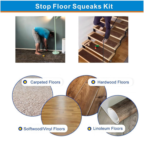 Squeaky Floor Repair Kit, 3233 Woodworking Project Kits to Fix Squeaky Floors for Wood and Carpeted Floors