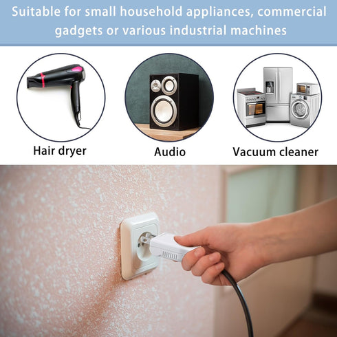 15 Pcs Extension Cord Replacement Plug, 2 Prong 125V 15A Male Power Plug, Rotatable Electric Plugs for Small Appliances