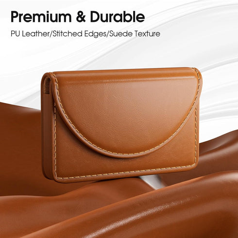MaxGear Business Card Holder, PU Leather Case Pocket for Men or Women, Slim Credit Cards Carrier