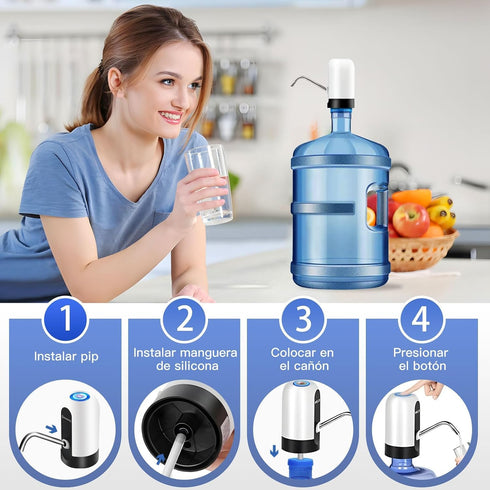 5 3 (1, 2, 3, 4, 5 Water Dispenser for Gallon Bottle, Portable Electric Water Pump with Adapters Gallon Jugs