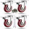 3 inch Heavy Duty Casters Load 2000lbs, Lockable Bearing Plate Wheels with Brakes, Set of 4