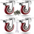 3 inch Heavy Duty Casters Load 2000lbs, Lockable Bearing Plate Wheels with Brakes, Set of 4