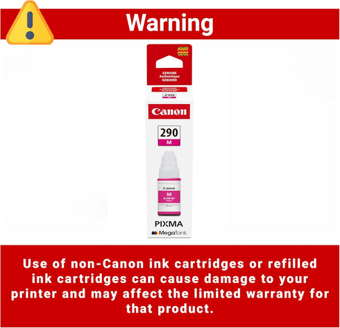 Canon GI-290 G4200, G3200, G2200, G1200, G4210 Genuine Magenta Ink Tank, Compatible with Megatank and Printers
