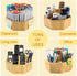 walowalo Bamboo Rotating Art Supply Organizer, Holds 800+ Pencils, Spinning Crayon Marker Pen Holder for Desk, Office,