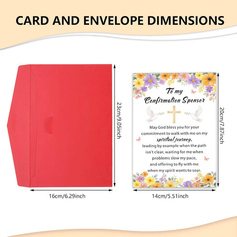 Confirmation Sponsor Card, Confirmation Sponsor Gifts for Women Men, Catholic Confirmation Cards for Godmother