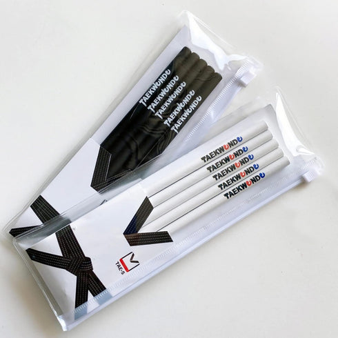 Taekwondo Pencils HB Wood Cased with Clear PVC Pencil Case, Gift Idea for Martial Arts Students (30 Count)