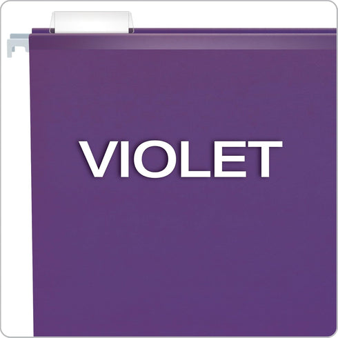 Pendaflex Reinforced Hanging File Folders, Legal Size, Violet, 1/5 Cut, 25/BX (4153 1/5 VIO)