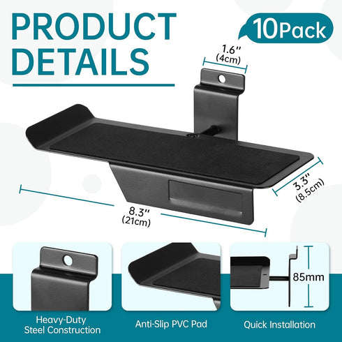 LYYUWE Slatwall Shelf for Retail Display, Heavy Duty Metal Display Shelf with Non Slip Pad for Shoes, Sneakers, Hats