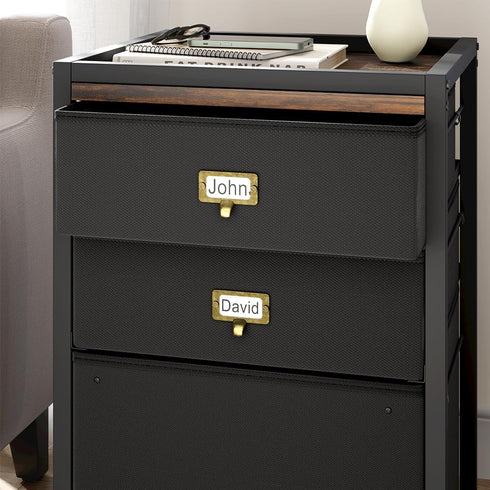 GAOMON File Cabinet with 3 Drawers, Mobile Filing Cabinet Fits Letter Size or A4, Small Under Desk Storage Cabinet,