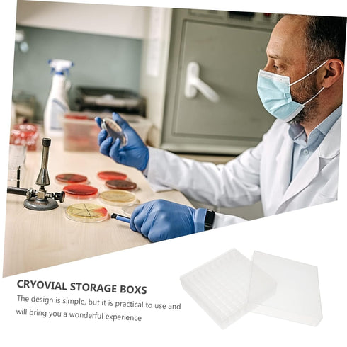 Translucent Microtube Storage Box, Cryovial Rack, Tube Freezer Box for Cryogenic Tubes