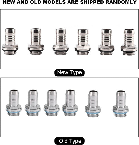 6Pcs G1/4" Barb Fitting Adapter, OD 6mm for PC Water Cooling Tube System
