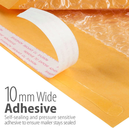 Fosmon #0 Extra Wide Kraft Bubble Mailer, 6.5x10 (100 Pack), Padded Shipping Mailing Envelopes for Gifts