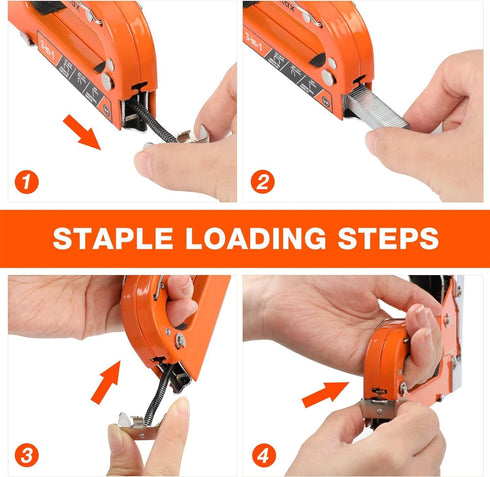 ValueMax Heavy Duty Staple Gun, 3-in-1 Manual Nail Gun with 3000 Staples for DIY, Upholstery, and Craft