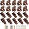 Waziaqoc 10 Set Brown Plastic Replacement Drawer Guides, Slides Drawer Replacement Part Guides,