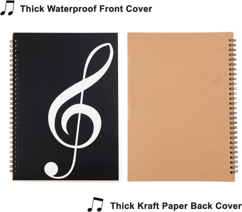 Blank Sheet Music Notebook, 160 Pages Composition Staff Paper with 10 Staves (Music Clef Notebook)