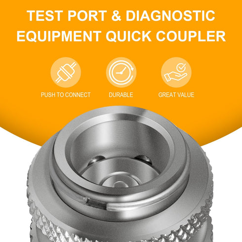 Deargooday PD243 1/8" 1/4"-18 2.26" Series PD Steel Test Port and Diagnostic Equipment Quick Connect Coupler with Male