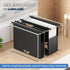 Plastic Extra Capacity Hanging File Folders, 6 Pack Heavy Duty 4" Expandable with Movable Dividers, Letter Size-Black