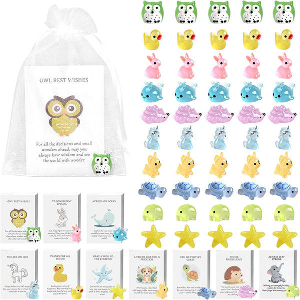 TINGLAN 100 Set Employee Appreciation Card Gifts Bulk for Coworkers, Animal Pun Note