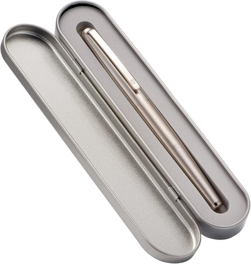 HongDian Stainless Steel Fountain Pen, Iridium Fine Point with Converter and Metal Pen Box