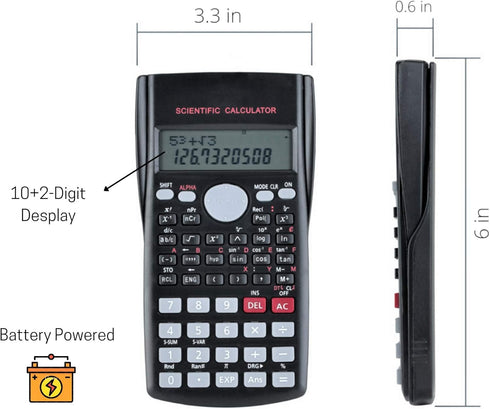 Mr. Pen Scientific 2 Line Calculator - Fraction & College Math Calculator for Students & Engineers, Back to School