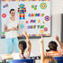 Fulmoon 52 Pcs Gear Bulletin Board Set, Classroom Robot Wall Decoration for Science Themed Back to School Party