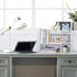 Expandable Wood Desktop Bookshelf - Office Storage Rack, Wood Display Shelf, Corner Desk Storage Shelf