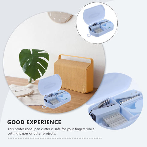 STOBOK Mini Hand Tool Box Set, Tiny Stapler, Heavy-Duty Staplers, Tape Dispenser, Hole Puncher for Student Stationery