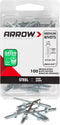 Arrow Fastener RMS1/8IP Medium Steel 1/8-Inch Pop Rivets for Metal, Fabric, Leather, Auto Repair, 100-Pack