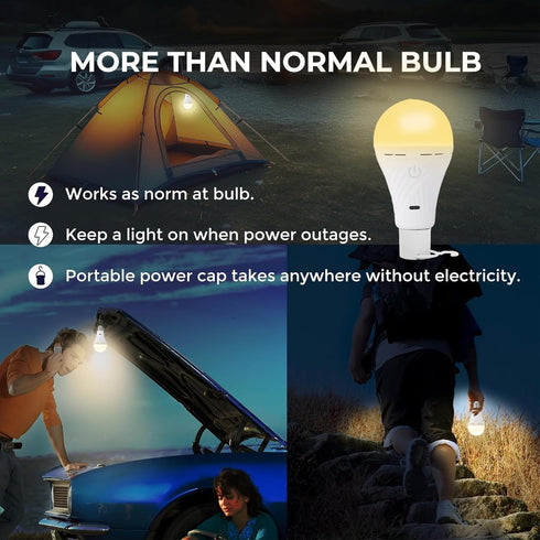 Bulbs 3 Dimmable Bulbs Rechargeable Battery Operated Light for Non-Hardwired Fixtures with Remote and Timer, Color