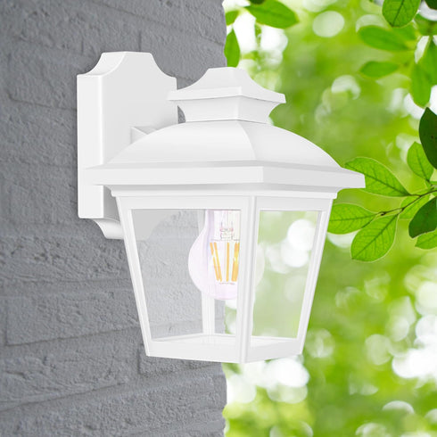 FDS746E26W (Bulb FUDESY Outdoor Wall Lantern, Exterior Waterproof Porch Light, Plastic Material Wall Sconce Light