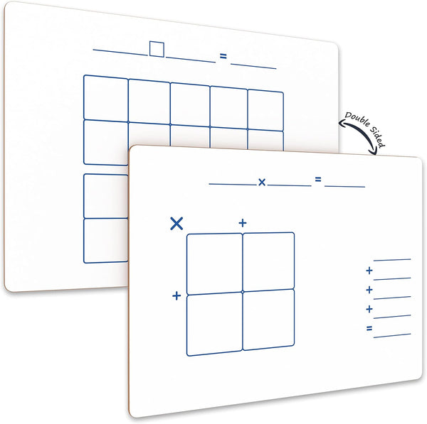 SCRIBBLEDO Dry Erase Ten Frame Area Model Board 9" x 12", Double Sided for Kids Math Practice