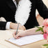 Rgontar Feather Pen - Black Ink Ballpoint Wedding Signing Pen for Bridal Calligraphy (White)