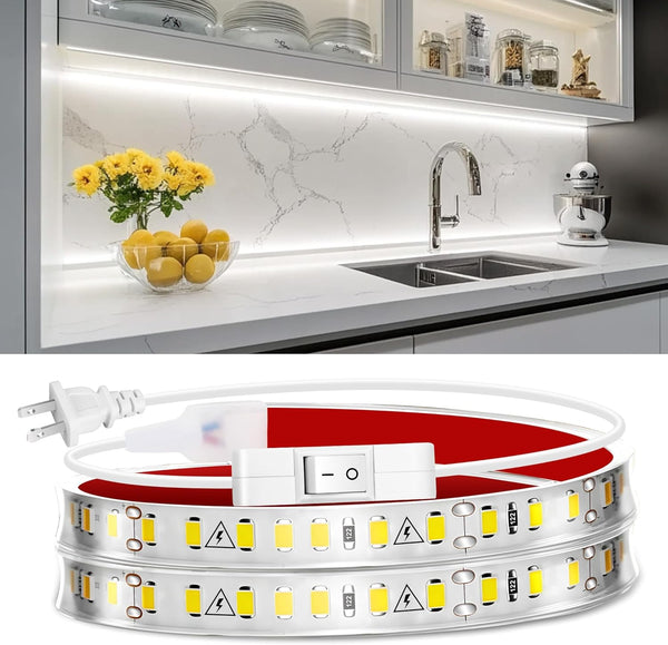 maylit Under Cabinet Strip Lighting Plug in 24in, Ultra Bright Small LED