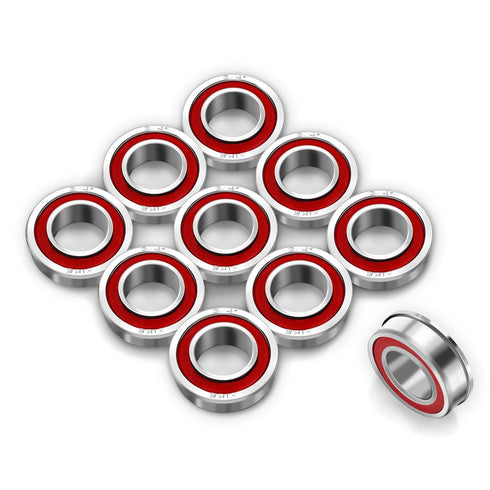 XiKe 10 Pcs Flanged Ball Bearings ID 3/4" x OD 1-3/8", for Lawn Mower, Wheelbarrows, Carts & Hand Trucks