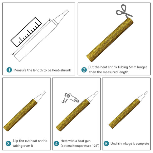 Accering Wood Grain Fishing Rod Grip Wrap, Heat Shrink Grip Tubing for Fishing Rod Handle