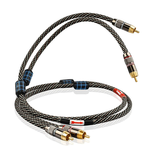Audiophile HiFi 4.92ft Audio RCA Cables - 2RCA Male to Male,15 AWG,4N